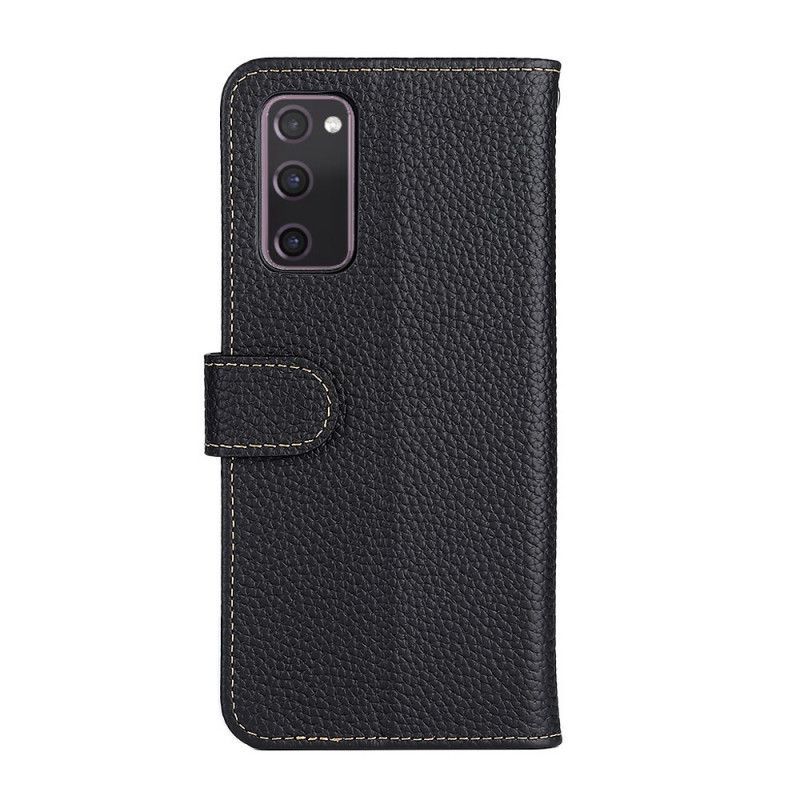 δερματινη Κάλυμμα Samsung Galaxy S20 FE Μαύρο Λίτσι Khazneh Δέρμα σιλικόνης