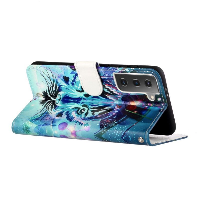 δερματινη Κάλυμμα Samsung Galaxy S21 5G Βασιλιάς Τίγρης