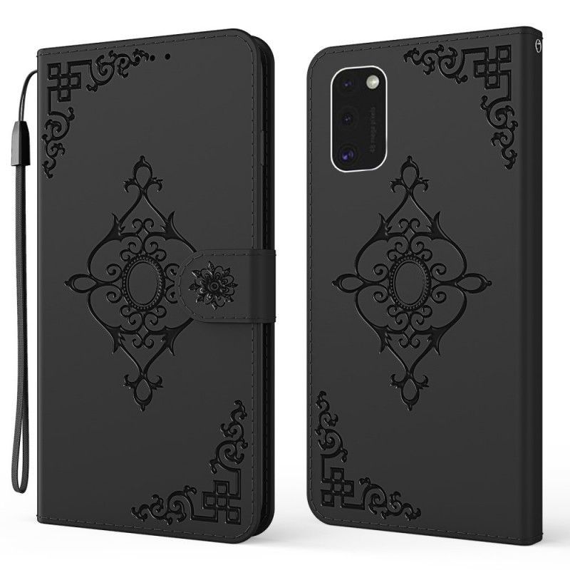 δερματινη Κάλυμμα Samsung Galaxy S21 5G Μαύρο Μπαρόκ Λουλούδι