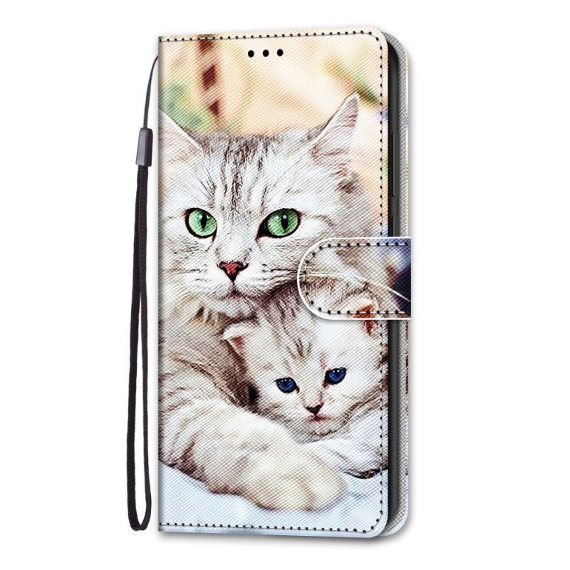 δερματινη Κάλυμμα Samsung Galaxy S21 5G Οικογένεια Γατών