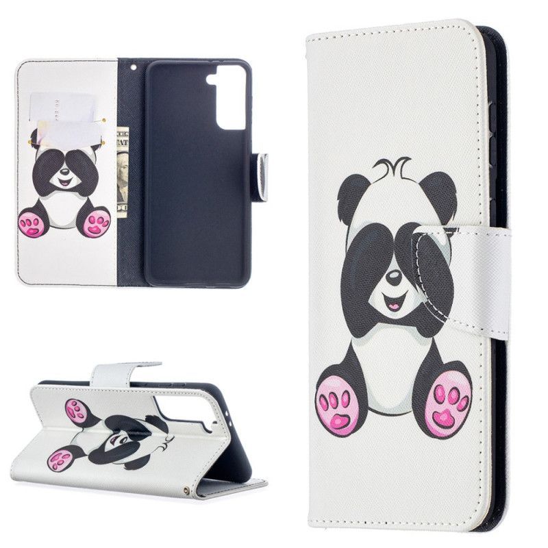 δερματινη Κάλυμμα Samsung Galaxy S21 Plus 5G Διασκεδαστικό Panda