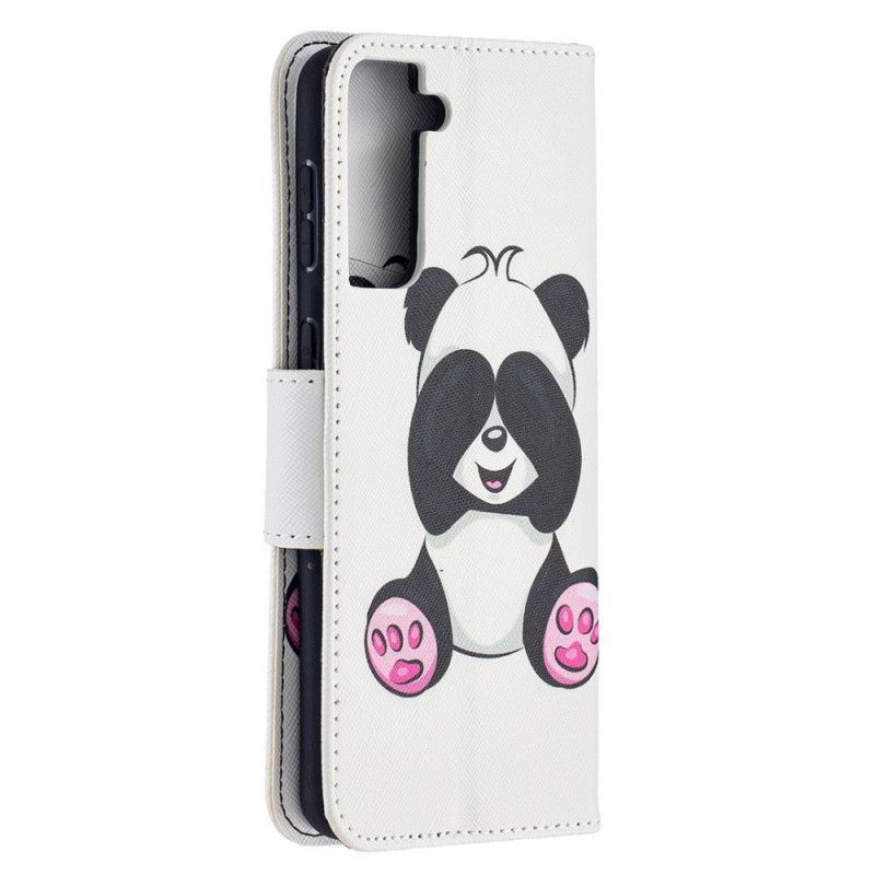 δερματινη Κάλυμμα Samsung Galaxy S21 Plus 5G Διασκεδαστικό Panda