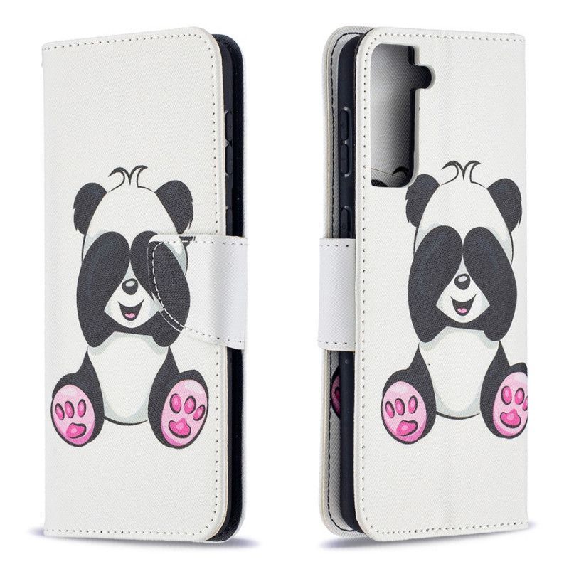 δερματινη Κάλυμμα Samsung Galaxy S21 Plus 5G Διασκεδαστικό Panda