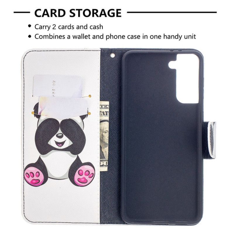 δερματινη Κάλυμμα Samsung Galaxy S21 Plus 5G Διασκεδαστικό Panda
