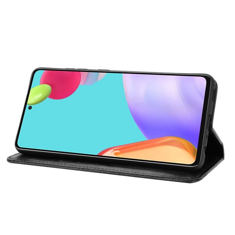δερματινη θηκη Για Samsung Galaxy A72 4G / A72 5G Μαύρο Στυλιζαρισμένο Vintage Δερμάτινο Εφέ