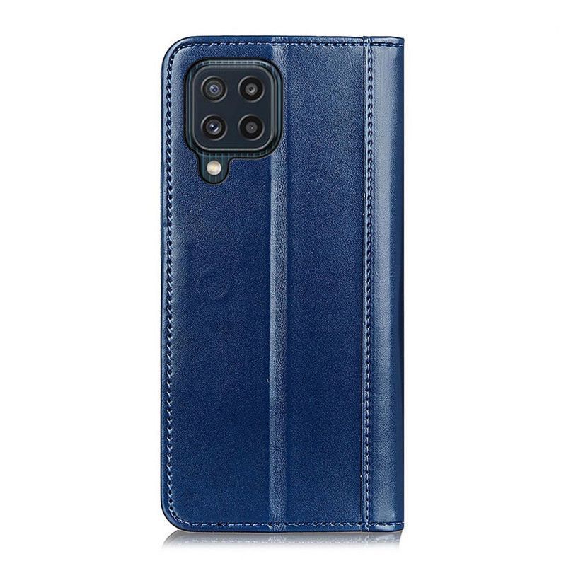 δερματινη θηκη Για Samsung Galaxy M32 Μαύρο Γυαλιστερό Σπαστό Δέρμα