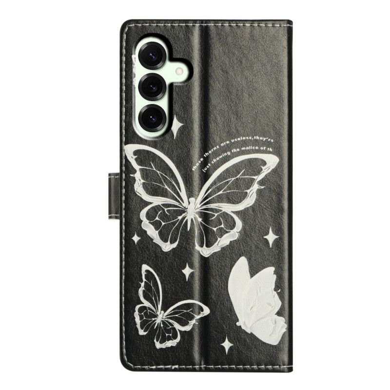 Δερματινη Θηκη Samsung Galaxy A17 4g / 5g Ασπρόμαυρες Και Άσπρες Πεταλούδες