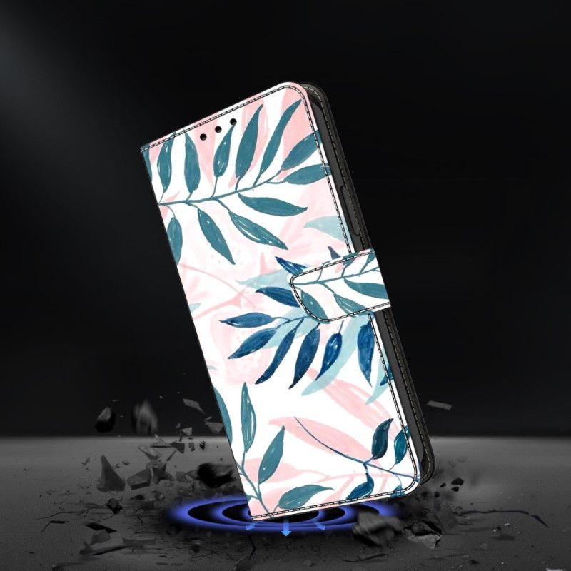 Δερματινη Θηκη Samsung Galaxy A17 4g / 5g Φύλλα Ακουαρέλας Σιλικόνης