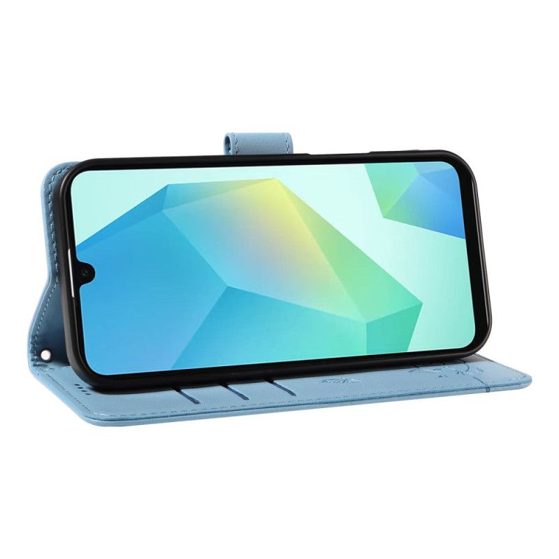 Δερματινη Θηκη Samsung Galaxy A17 4g / 5g Λουράκι Με Σχέδιο Γάτας Σιλικόνης