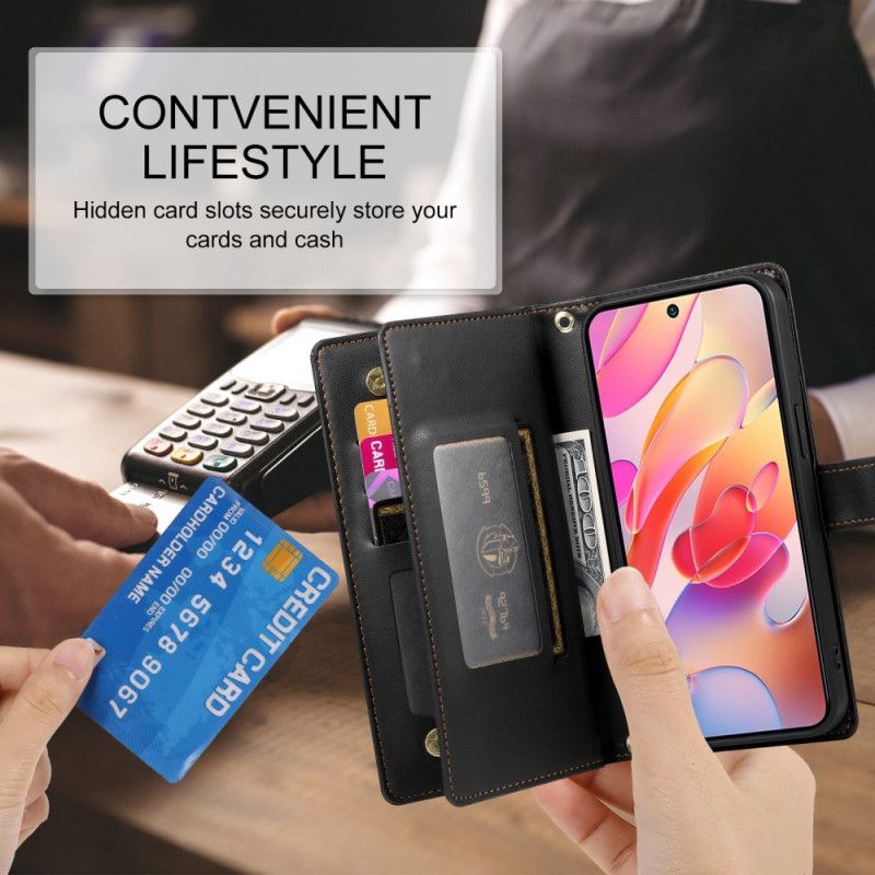 Δερματινη Θηκη Samsung Galaxy A17 4g / 5g Πορτοφόλι Με Τσέπη Με Φερμουάρ Και Λουράκια