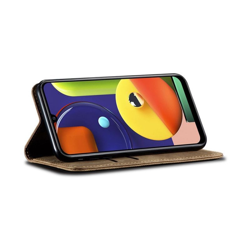 δερματινη θηκη Samsung Galaxy A50 Μαύρο Τζιν Ύφασμα