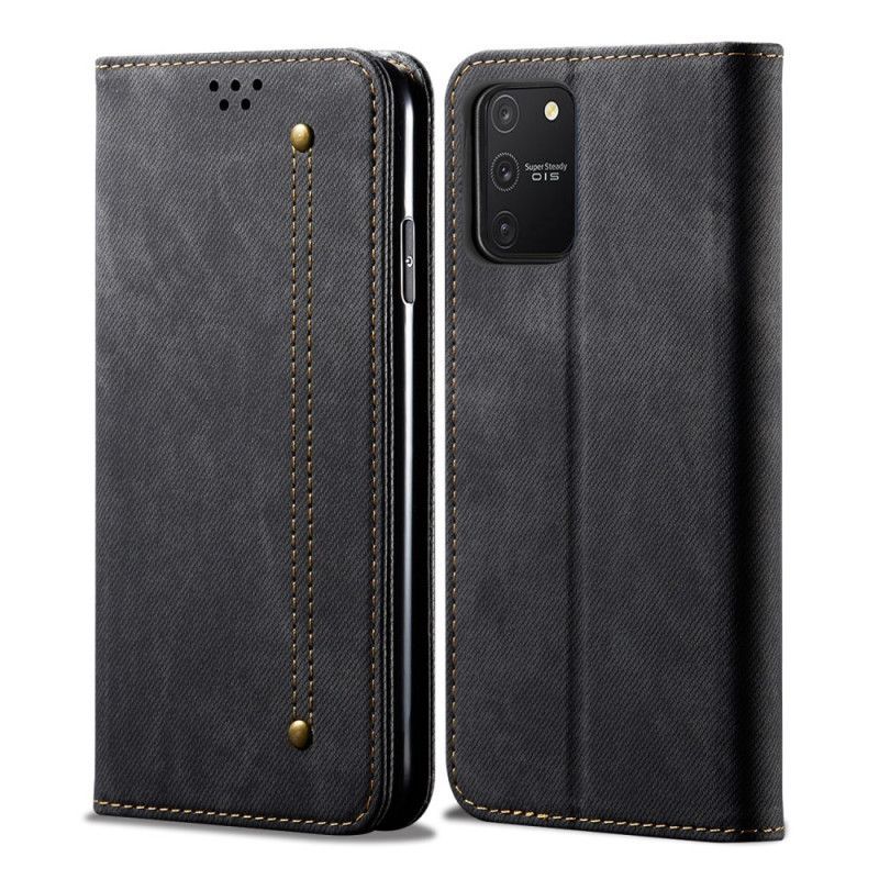 δερματινη θηκη Samsung Galaxy S10 Lite Μαύρο Τζιν Ύφασμα σιλικόνης