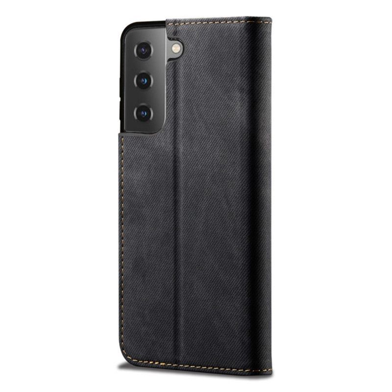 δερματινη θηκη Samsung Galaxy S21 5G Μαύρο Ύφασμα Τζιν