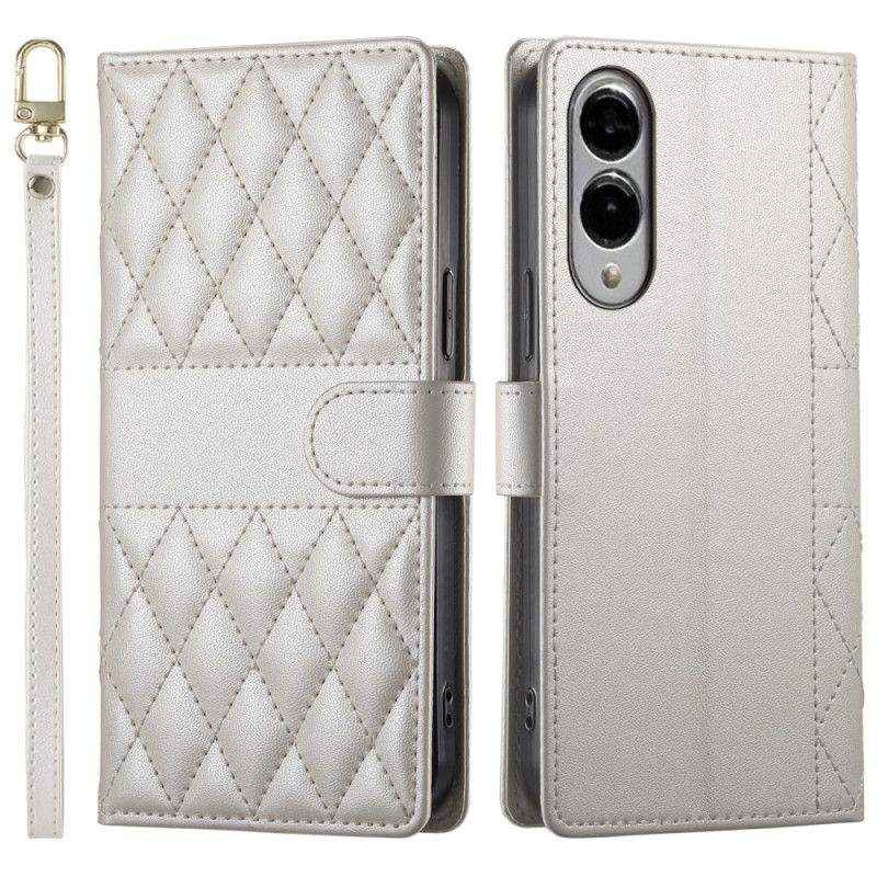 Δερματινη Θηκη Samsung Galaxy S25 5g Edge Καπιτονέ Με Λουράκι Και Λουράκι Ώμου