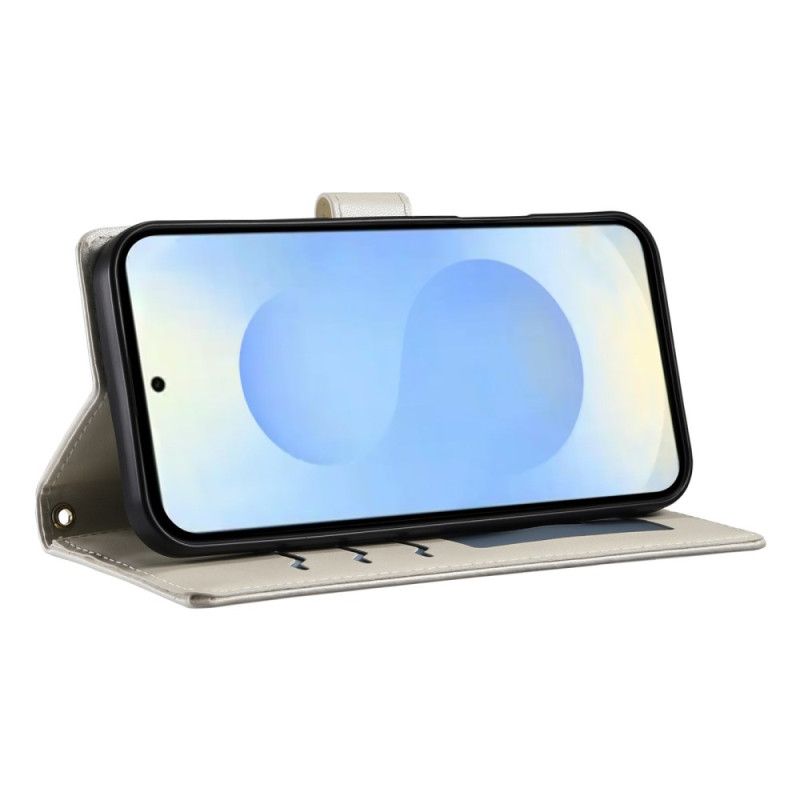 Δερματινη Θηκη Samsung Galaxy S25 5g Edge Καπιτονέ Με Λουράκι Και Λουράκι Ώμου