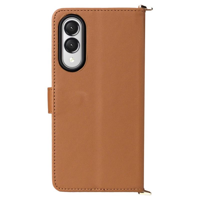 Δερματινη Θηκη Samsung Galaxy S25 5g Edge Καπιτονέ Με Λουράκι Και Λουράκι Ώμου