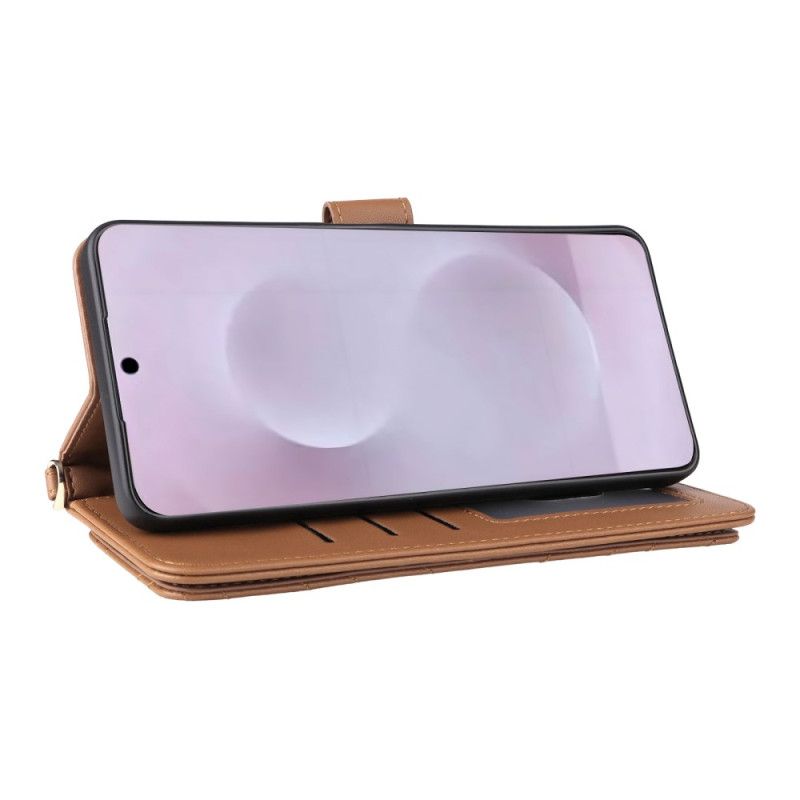 Δερματινη Θηκη Samsung Galaxy S25 5g Edge Καπιτονέ Με Λουράκι Και Λουράκι Ώμου