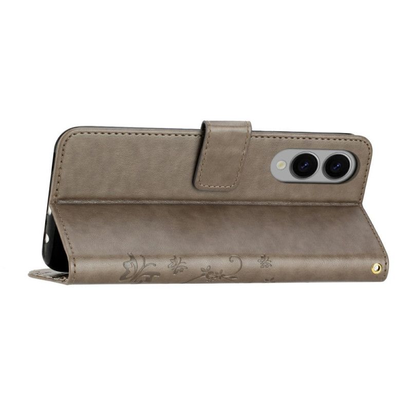 Δερματινη Θηκη Samsung Galaxy S25 5g Edge Μικρά Λουλούδια Σιλικόνης