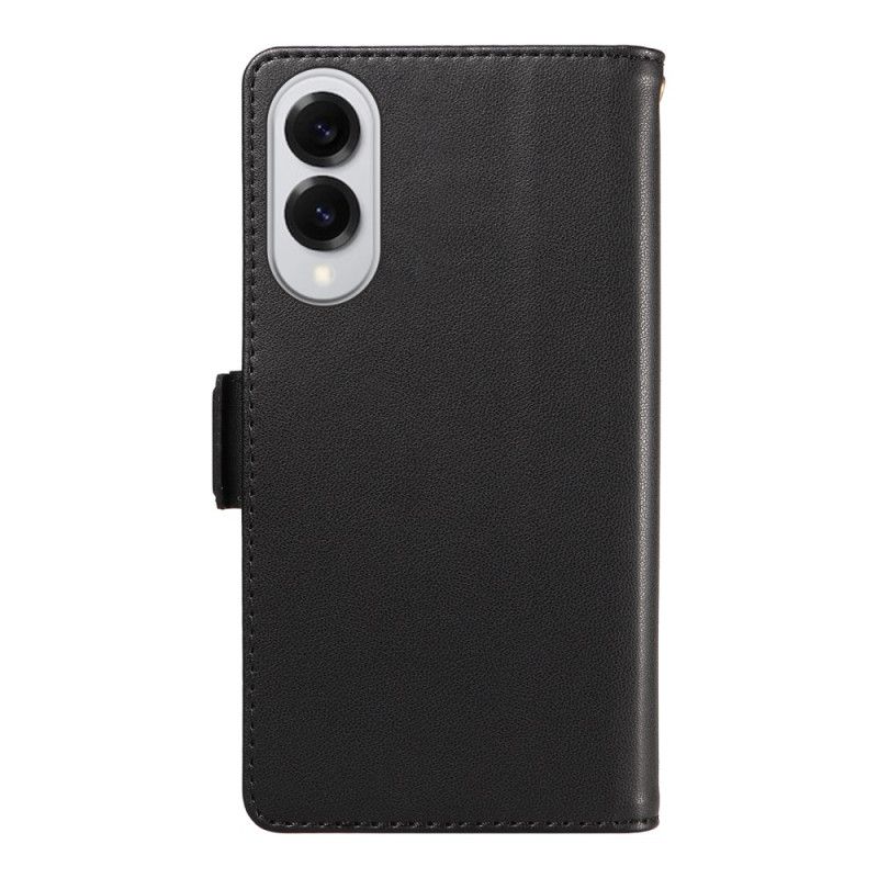 Δερματινη Θηκη Samsung Galaxy S25 5g Edge Θήκη Καρτών Και Λουράκι Καρπού Σιλικόνης