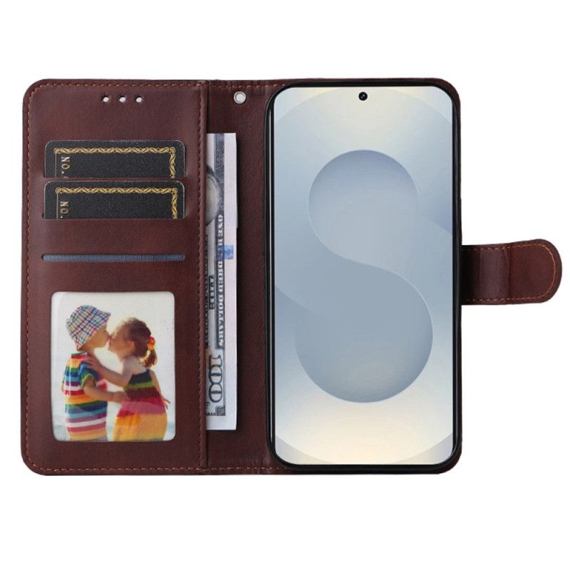 Δερματινη Θηκη Samsung Galaxy S25 5g Edge Υφή Δέρματος Μόσχου Σιλικόνης