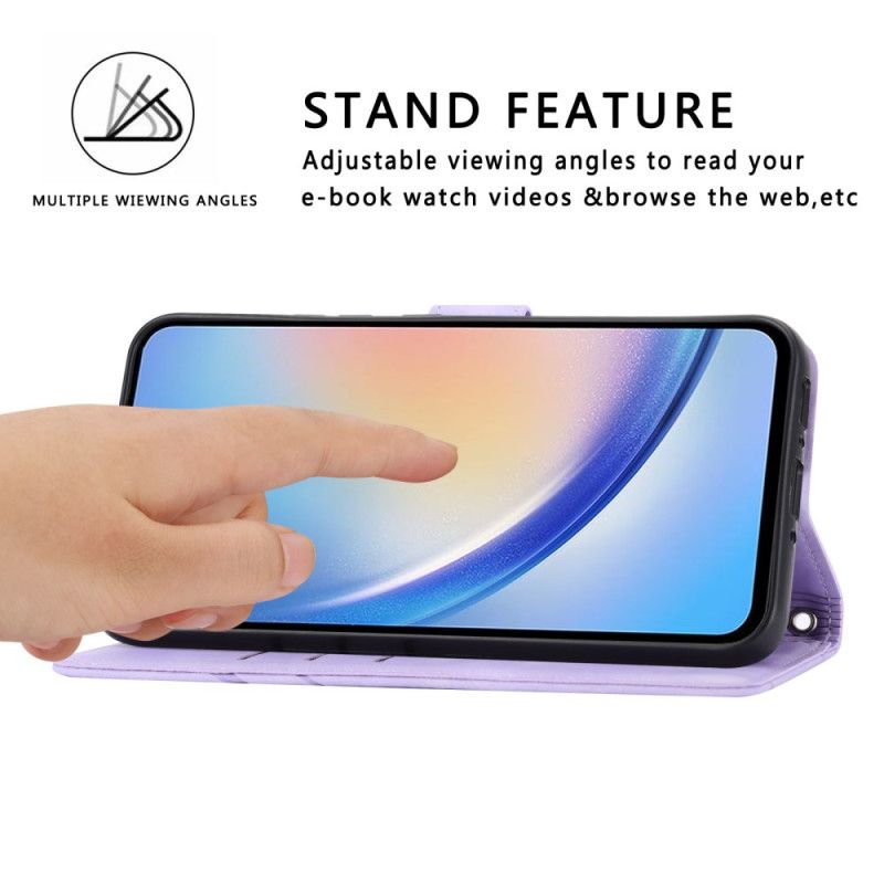 Δερματινη Θηκη Samsung Galaxy S25 5g Κορδόνι Με Ριγέ Σχέδιο Σιλικόνης