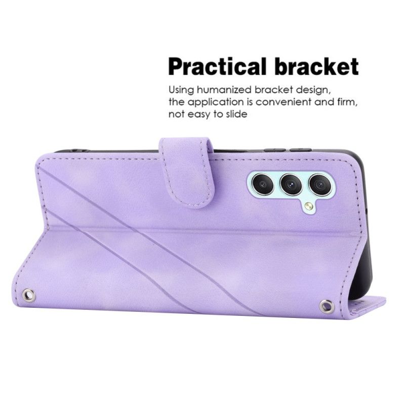 Δερματινη Θηκη Samsung Galaxy S25 5g Κορδόνι Με Ριγέ Σχέδιο Σιλικόνης