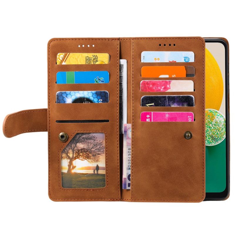 Δερματινη Θηκη Samsung Galaxy S25 5g Πορτοφόλι Με 9 Υποδοχές Καρτών Και Κορδόνι