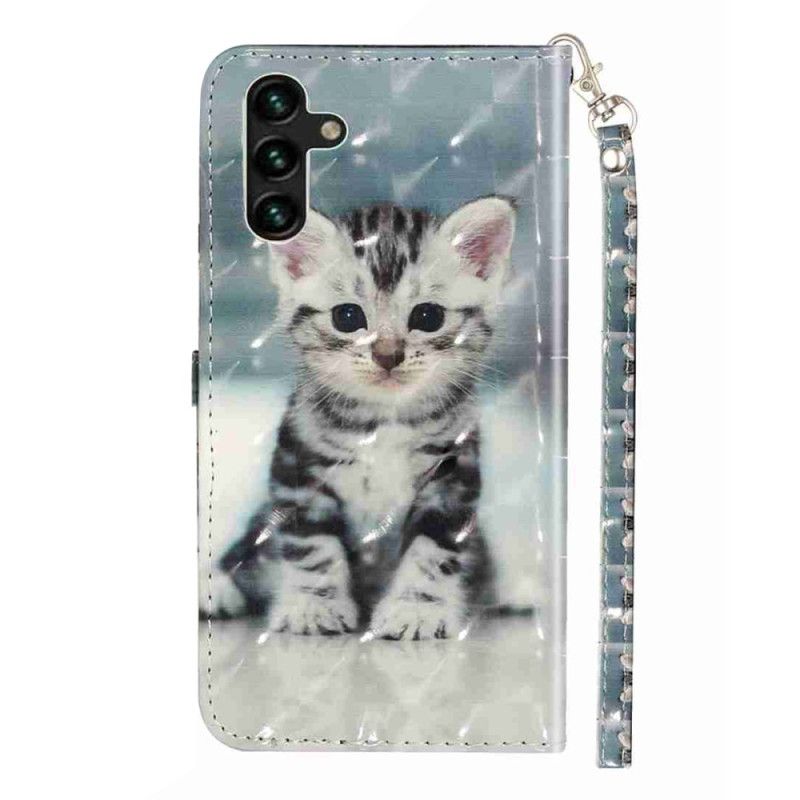 Δερματινη Θηκη Samsung Galaxy S25 Fe Γατάκι Με Κορδόνι
