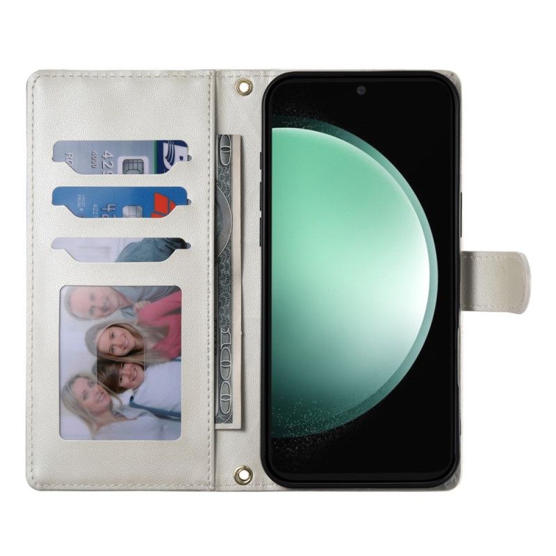 Δερματινη Θηκη Samsung Galaxy S25 Fe Καπιτονέ Πορτοφόλι Με Λουριά Σιλικόνης