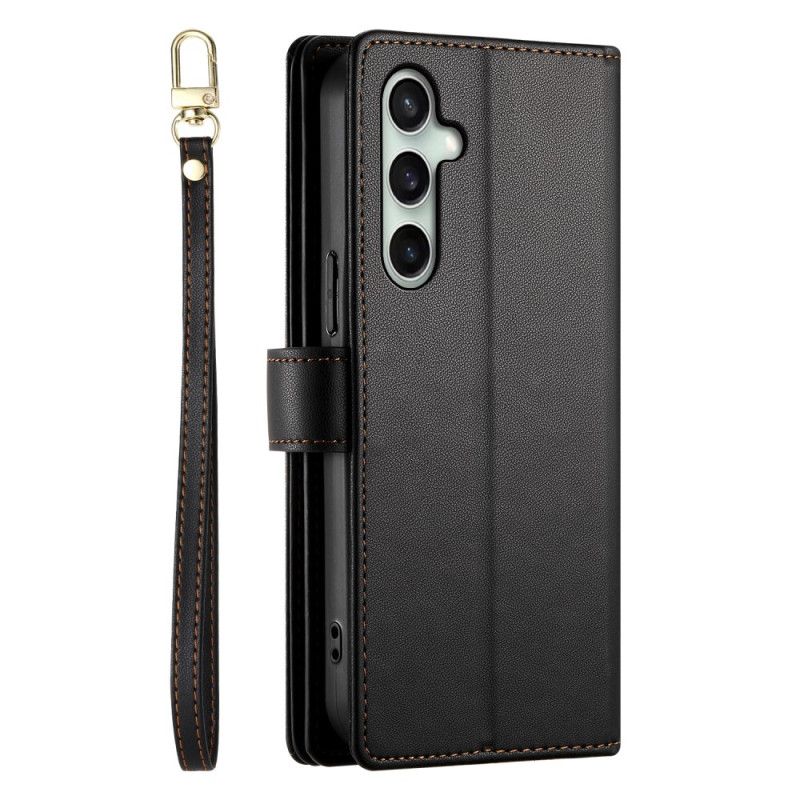 Δερματινη Θηκη Samsung Galaxy S25 Fe Πορτοφόλι Και Λουριά Σιλικόνης