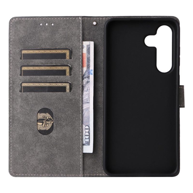 Δερματινη Θηκη Samsung Galaxy S25 Fe Προστασία Rfid Με Εφέ Σουέτ