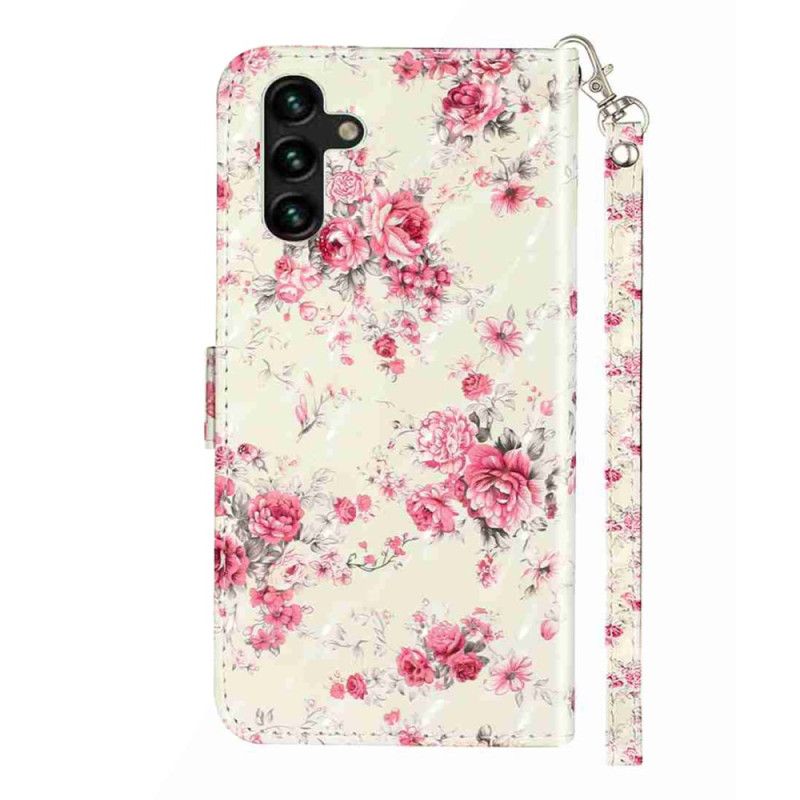 Δερματινη Θηκη Samsung Galaxy S25 Fe Τριαντάφυλλα Με Κορδόνι