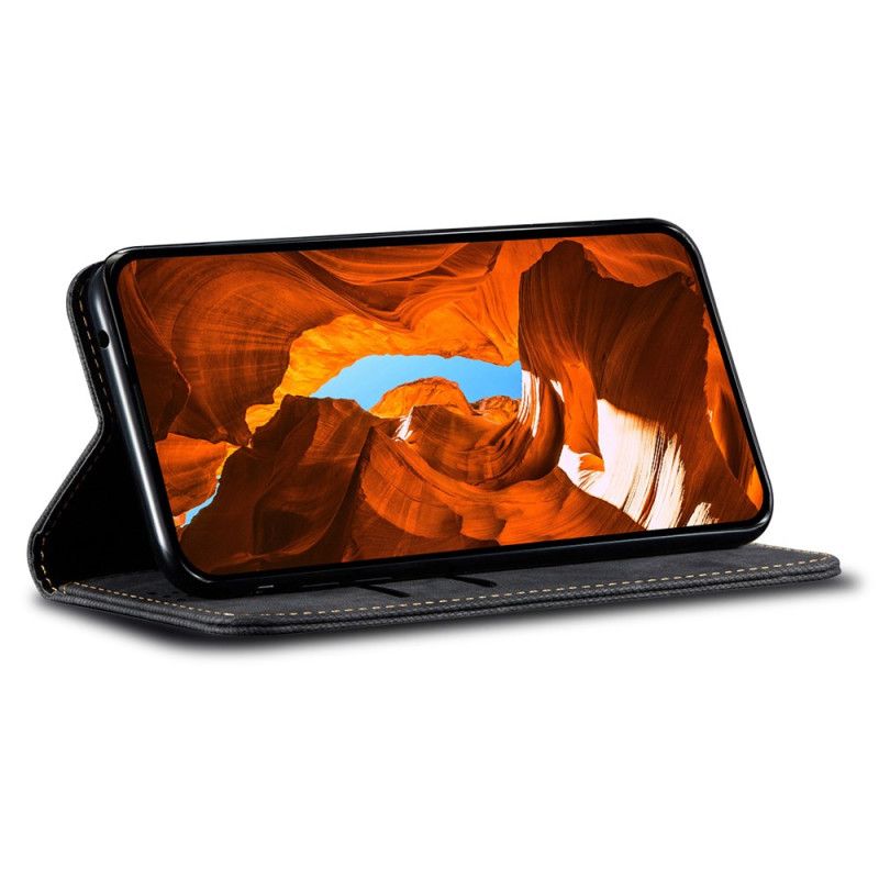 Δερματινη Θηκη Samsung Galaxy S25 Fe Ύφασμα Τζιν Σιλικόνης