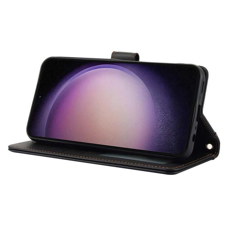 Δερματινη Θηκη Samsung Galaxy S25 Plus 5g Δερμάτινο Στυλ Με Λουρί Σιλικόνης