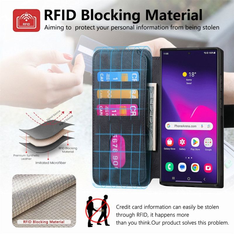 Δερματινη Θηκη Samsung Galaxy S25 Ultra 5g Αποσπώμενη Μαγνητική Θήκη Rfidθήκη Neo