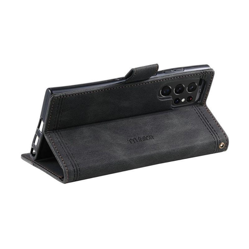 Δερματινη Θηκη Samsung Galaxy S25 Ultra 5g Δίχρωμο Πορτοφόλι Rfid Σε Στιλ Σουέτ Με Λουράκι