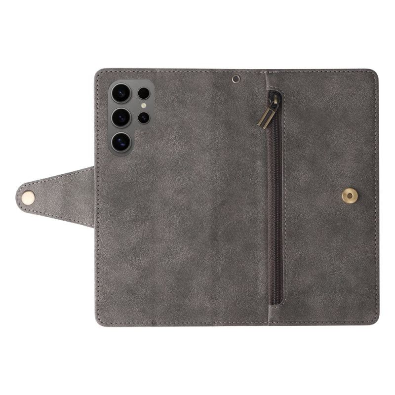 Δερματινη Θηκη Samsung Galaxy S25 Ultra 5g Σουέτ Με Λουράκι