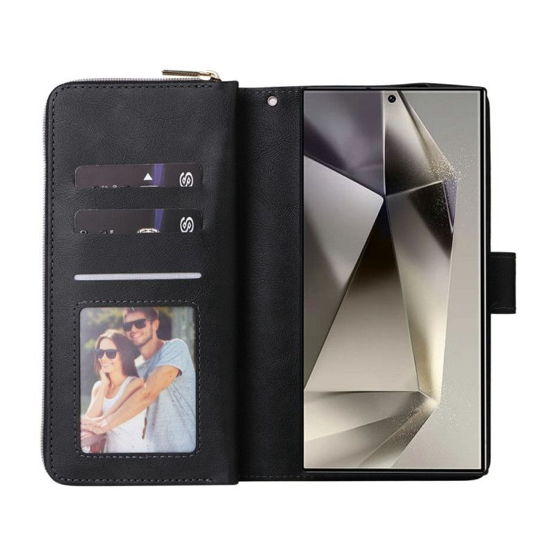 Δερματινη Θηκη Samsung Galaxy S25 Ultra 5g Τσάντα Με Φερμουάρ Και Λουράκι Σιλικόνης