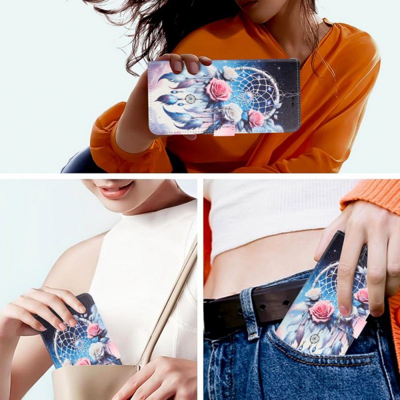 Δερματινη Θηκη Samsung Galaxy S26 Plus Ονειροπαγίδα Με Λουλούδια Σιλικόνης