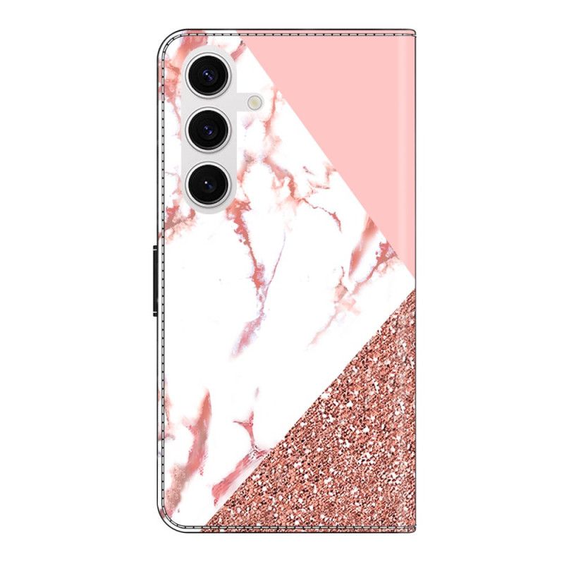 Δερματινη Θηκη Samsung Galaxy S26 Plus Τριγωνικό Μαρμάρινο Σχέδιο Σιλικόνης