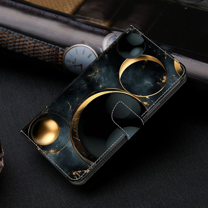 Δερματινη Θηκη Samsung Galaxy S26 Plus Χρυσά Δαχτυλίδια