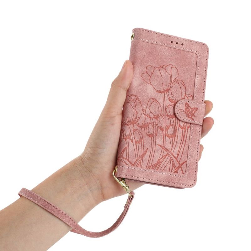 Δερματινη Θηκη Samsung Galaxy S26 Πορτοφόλι Με 5 Θέσεις Κάρτας Με Λουλούδια Σιλικόνης