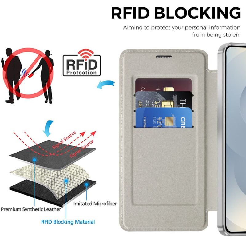 Δερματινη Θηκη Samsung Galaxy S26 Θήκη Κάρτας Rfid Και Επενδεδυμένο Προστατευτικό Φακού Σιλικόνης