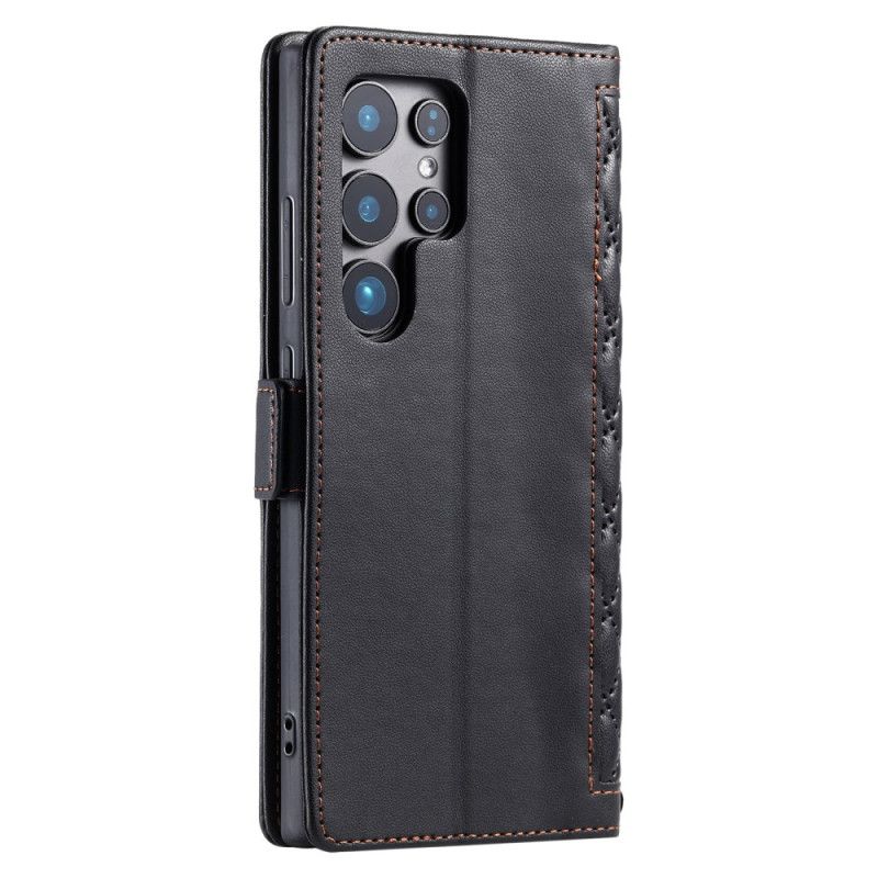 Δερματινη Θηκη Samsung Galaxy S26 Ultra Καπιτονέ Με Λουρί Σιλικόνης