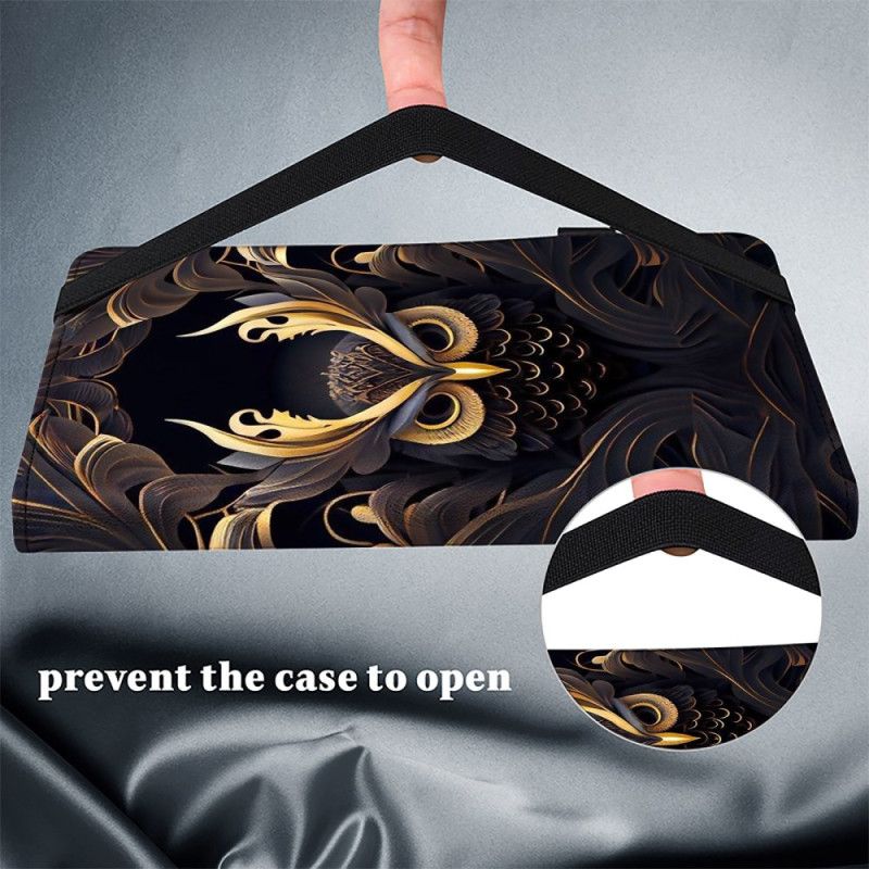 Δερματινη Θηκη Samsung Galaxy Tab S10 Plus Χρυσή Κουκουβάγια Σιλικόνης