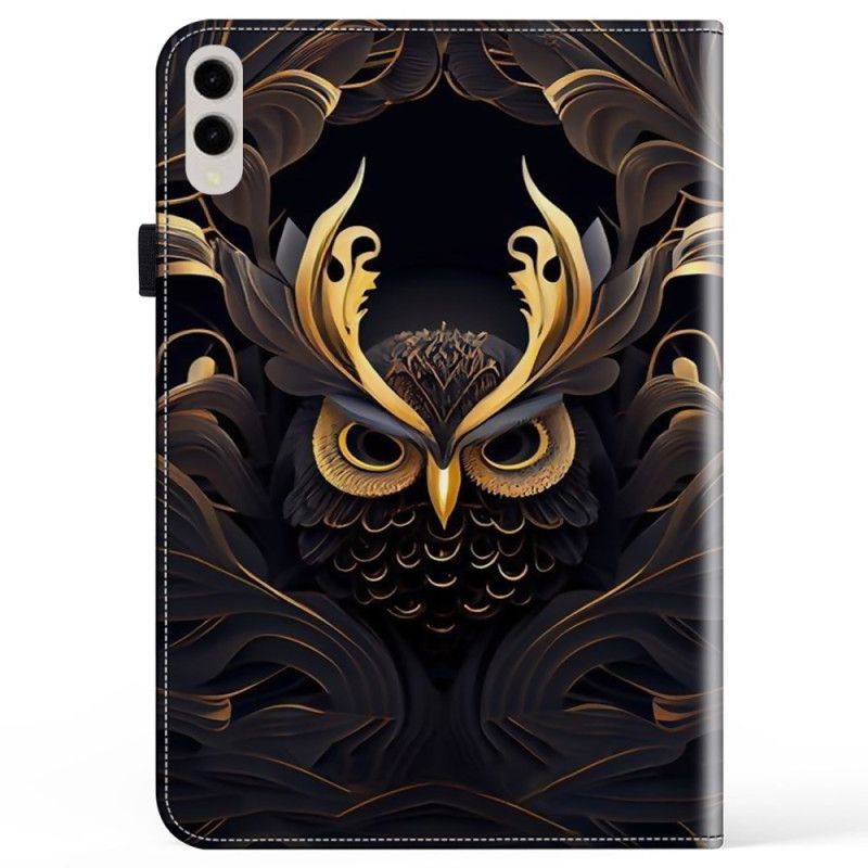 Δερματινη Θηκη Samsung Galaxy Tab S10 Ultra Χρυσή Κουκουβάγια Σιλικόνης