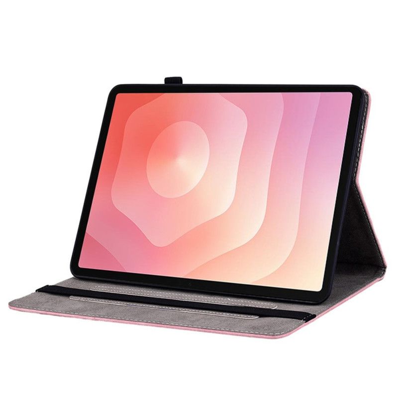 Δερματινη Θηκη Samsung Galaxy Tab S11 Λουλουδάτο Σχέδιο Σουέτ