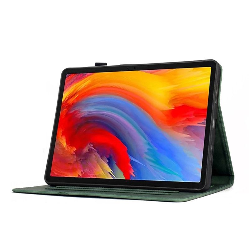 Δερματινη Θηκη Samsung Galaxy Tab S11 Σχέδιο Φυτών Με Εφέ Σουέτ