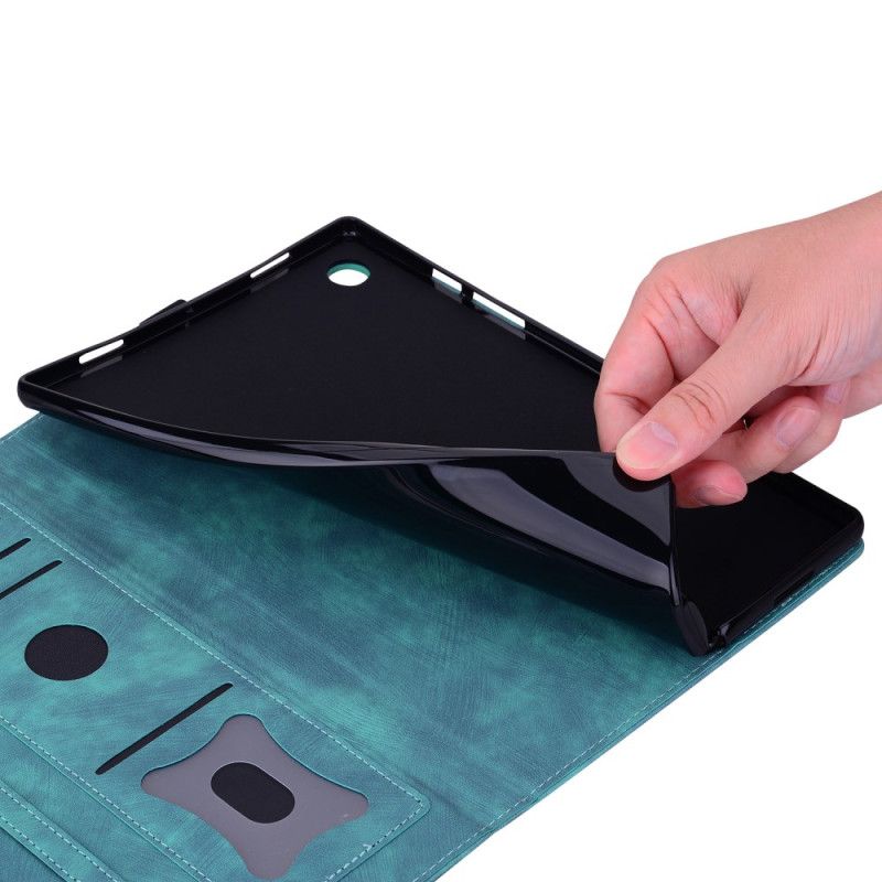 Δερματινη Θηκη Samsung Galaxy Tab S11 Ultra Σκηνή Γάτας Με Εφέ Σουέτ