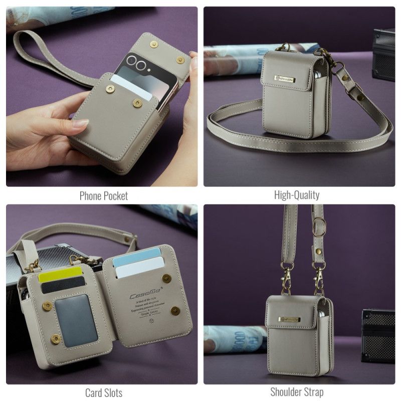 Δερματινη Θηκη Samsung Galaxy Z Flip 7 Fe Πορτοφόλι Rfid Με Ιμάντα Ώμου